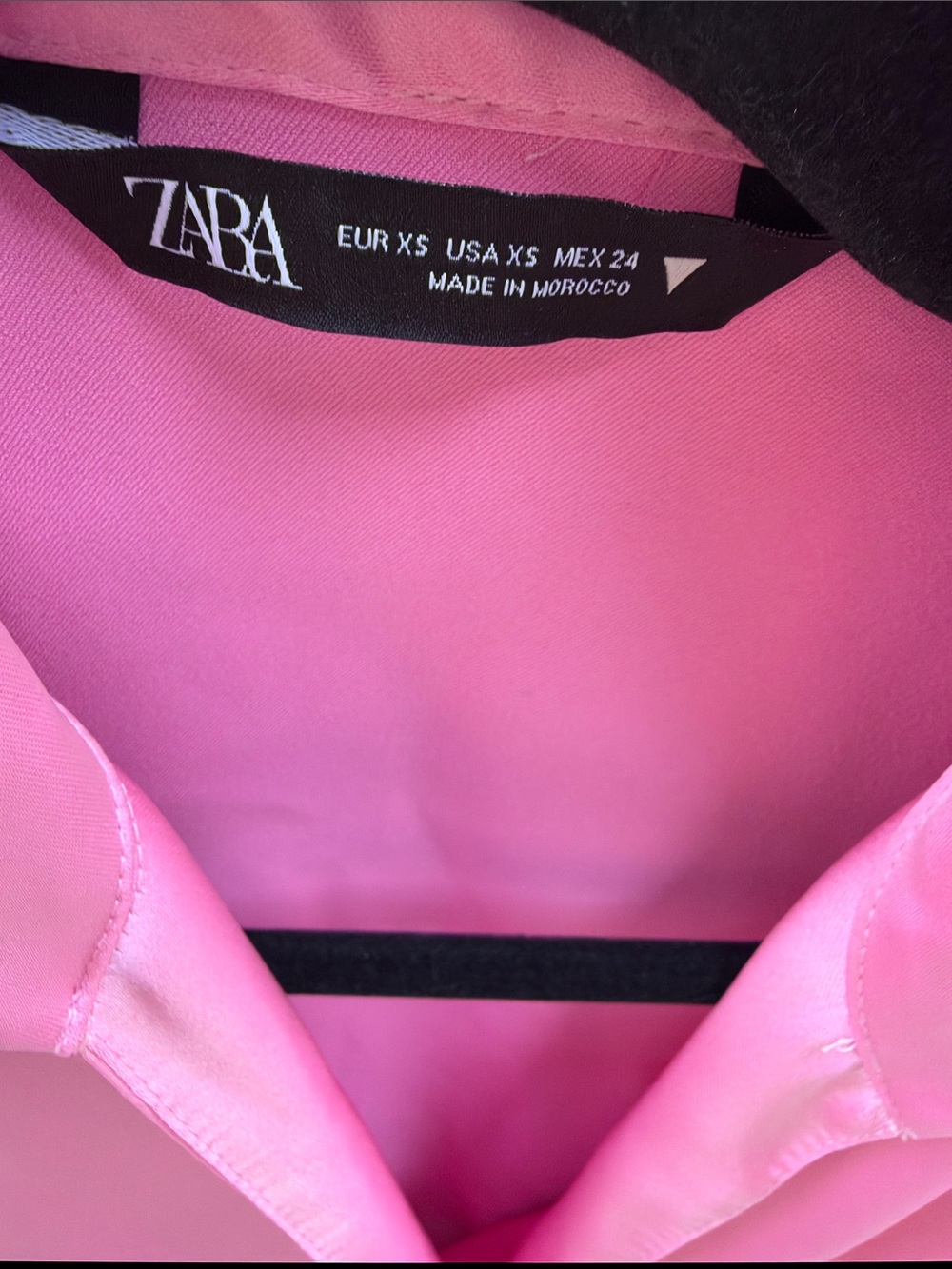 Zara Pink Satin Wrap Long Sleeve Dress - Picture 4 of 9